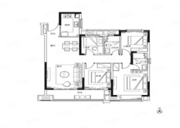 新力弘阳公园18734室2厅1厨2卫建面130.00㎡