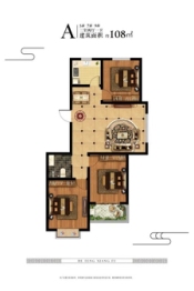 利臻·禾风相府3室2厅1厨1卫建面108.00㎡