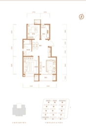 华发景瑞悦天地2室2厅1厨1卫建面78.00㎡