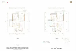 西网蒙山府2室2厅1厨1卫建面76.90㎡