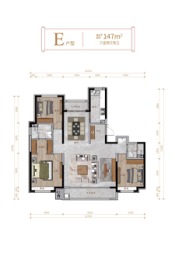 中国铁建·景晟学府3室2厅1厨2卫建面147.00㎡