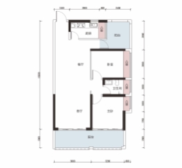 智祥名苑2室2厅1厨1卫建面95.00㎡