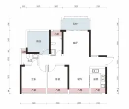 智祥名苑2室2厅1厨2卫建面93.00㎡