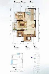 实地·蔷薇国际3室2厅1厨1卫建面89.23㎡