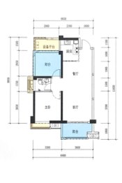 美誉华府2室2厅1厨1卫建面77.50㎡