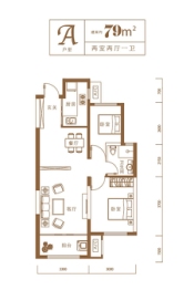 成山海景阁2室2厅1厨1卫建面79.00㎡