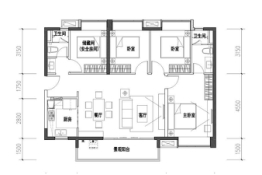 时代云图（三水）二期4室2厅1厨2卫建面117.00㎡