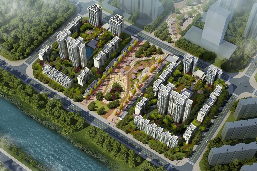a区b区鸟瞰图拖动图片可以查看其它楼栋信息