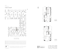 欢乐颂3室2厅1厨2卫建面65.03㎡