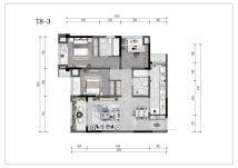 蓝光悦江府2#楼套内85㎡（3室2厅2卫）