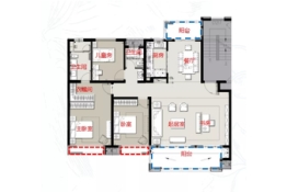 海门绿地长滩4室2厅1厨2卫建面150.00㎡