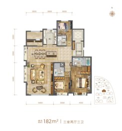 绿地·海珀云翡3室2厅1厨3卫建面182.00㎡