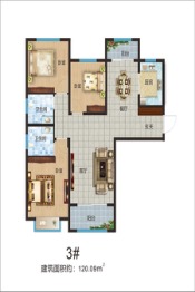 馨丽康城3室2厅1厨2卫建面120.09㎡