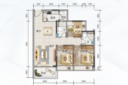 国鼎·中央公园3室2厅1厨2卫建面102.00㎡