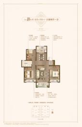 章丘鲁能公馆3室2厅1厨1卫建面106.00㎡