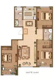 青州金庆御花园3室2厅1厨2卫建面126.89㎡