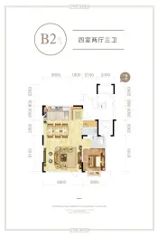 城投南信天骄观澜4室2厅1厨3卫建面168.0㎡
