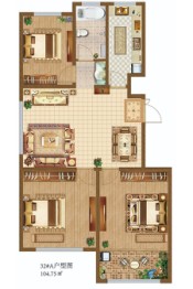 青州金庆御花园3室2厅1厨1卫建面104.75㎡