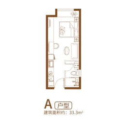 中垠广场1室1厅1厨1卫建面33.30㎡