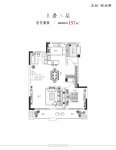 上叠建面约157平米户型