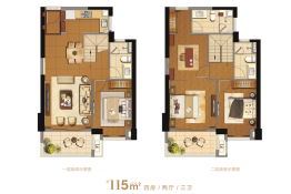 金辉优步书苑4室2厅1厨3卫建面115.00㎡