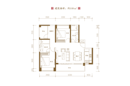 泰禾佛山院子3室2厅1厨2卫建面108.00㎡