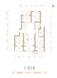 华仁祥府3室2厅1厨2卫建面130.73㎡