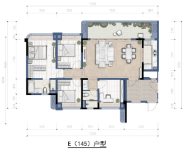 贵阳·融创城4室2厅1厨2卫建面145.00㎡