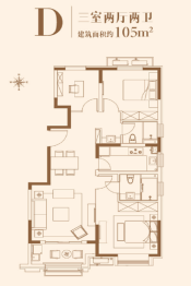 齐河大华尚郡3室2厅1厨2卫建面105.00㎡