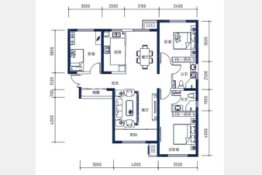 滨海名都二期3室2厅1厨2卫建面135.00㎡