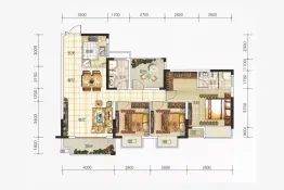 交投地产阳光100阿尔勒4室2厅1厨2卫建面113.00㎡