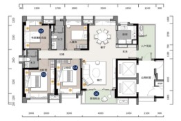 保利中央公园4室2厅1厨2卫建面141.61㎡
