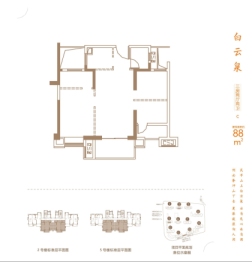 大唐书香世家3室2厅1厨2卫建面88.00㎡