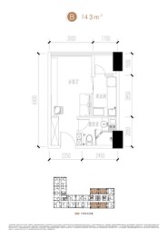 碧桂园海德ONE99建面43.00㎡