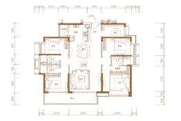 保利中央公园5室2厅1厨3卫建面176.97㎡