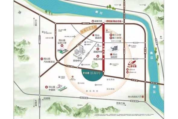 碧桂园江山1号交通图