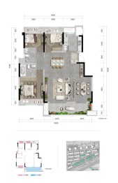 龙城首府3室2厅1厨2卫建面115.00㎡