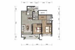 博翠府3室2厅1厨2卫建面98.00㎡