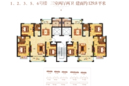 花香四季3室2厅1厨2卫建面129.80㎡