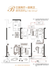 新城明昱3室2厅1厨2卫建面118.00㎡