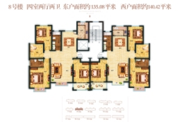 花香四季4室2厅1厨2卫建面135.08㎡