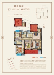 广丰中梁国宾熙岸4室2厅1厨2卫建面121.00㎡