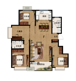 三合苑4室2厅1厨2卫建面133.00㎡