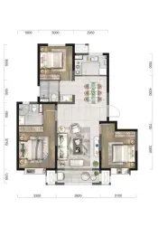 润唐悦府3室2厅1厨2卫建面112.00㎡