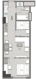 兰州蘭园2室2厅1厨1卫建面70.00㎡