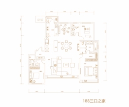 中国铁建·西派时代3室3厅1厨3卫建面188.00㎡