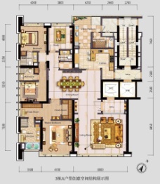 仁恒滨海中心4室2厅1厨4卫建面309.00㎡