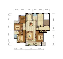 商河绿城百合花园4室2厅1厨2卫建面144.00㎡