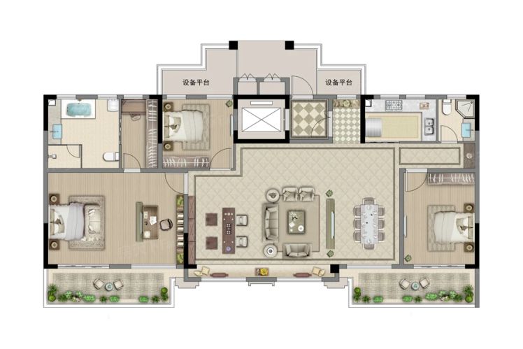 镇江蓝城·桂语听澜3室2厅2卫1厨180.00㎡户型图-镇江房天下