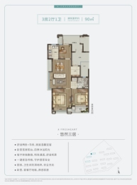 蓝城陶然里3室2厅1厨1卫建面90.00㎡